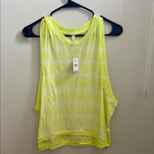 NWT Free People Neon Yellow Tie-Dye Tank Top